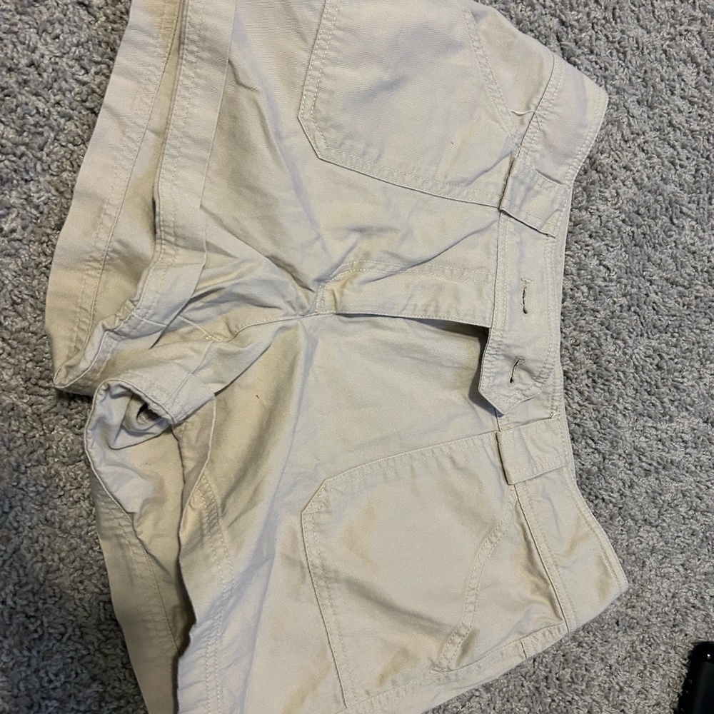 New York & Company Cream Cotton Shorts